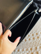 Load image into Gallery viewer, Black epi opera clutch with chain