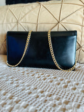Load image into Gallery viewer, Black epi opera clutch with chain