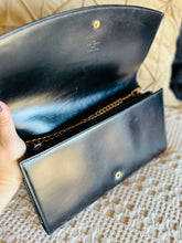 Load image into Gallery viewer, Black epi opera clutch with chain