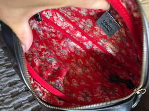 Black trapuntata quilted camera bag