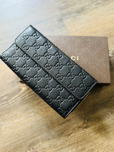 Black Gucci double sided zippy wallet