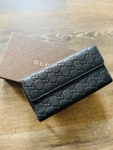 Black Gucci double sided zippy wallet