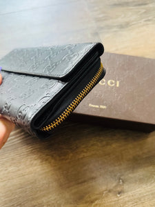 Black Gucci double sided zippy wallet