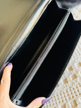 Load image into Gallery viewer, Black epi opera clutch with chain
