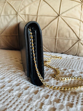 Load image into Gallery viewer, Black epi opera clutch with chain
