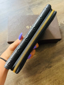 Black Gucci double sided zippy wallet